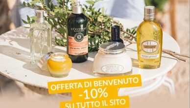 Omaggio di benvenuto 10 sconto Cosmetici Omaggio da L Occitane