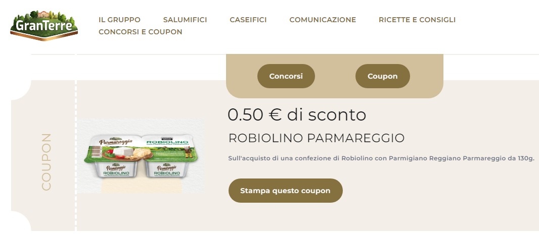 Coupon sconto Robiolino Parmareggio da stampare